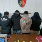 Personel Gabungan Polresta Pati Amankan 28 pemuda dan Amankan 11 buah Sajam
